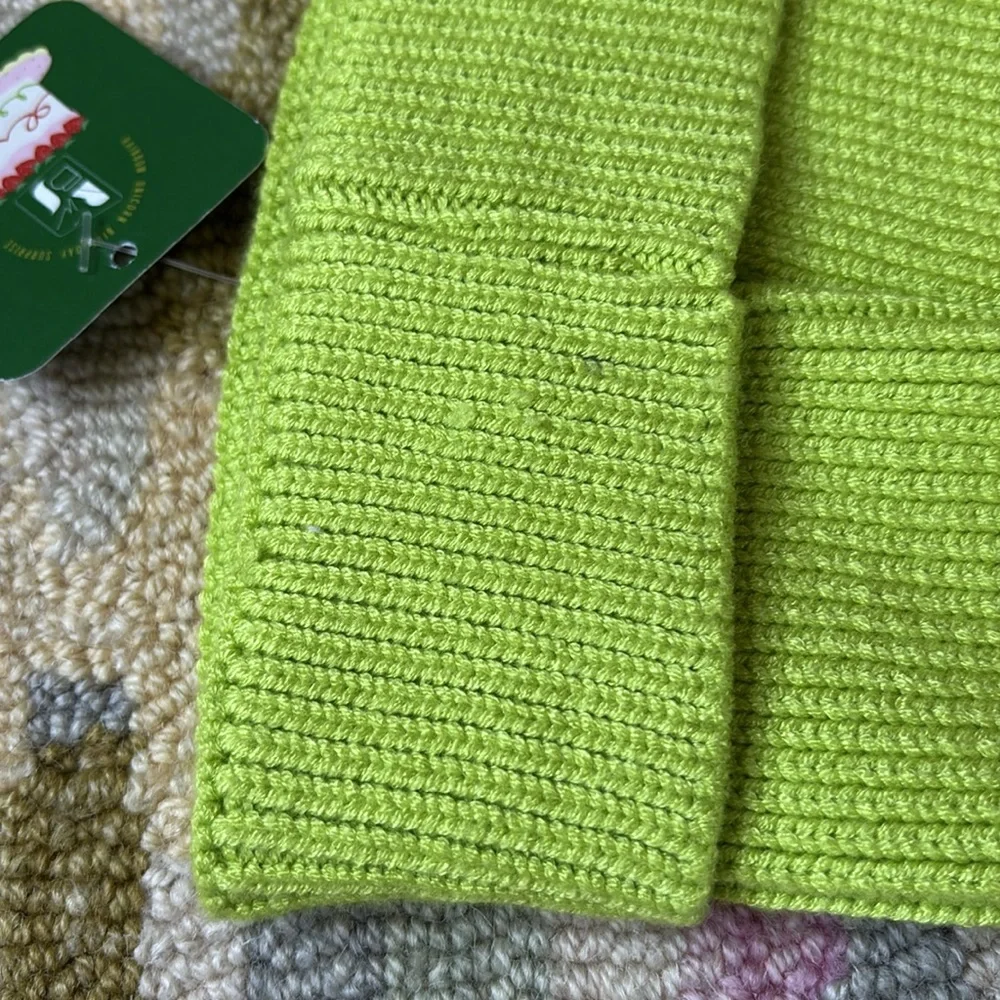 🍦HOST PICK🍦Rainbow Unicorn Birthday Surprise Smiley Beanie Bright Green LIME nwt